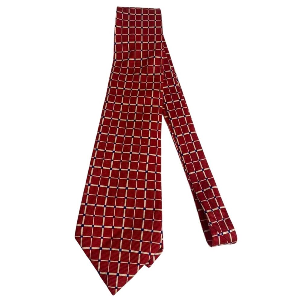 Men's vintage Lauren Ralph Lauren tie, red, geometric, 100% silk